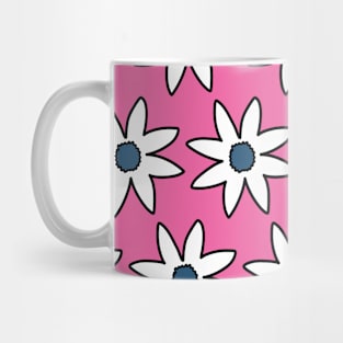 Whimsical Floral Pattern On Pink Mug